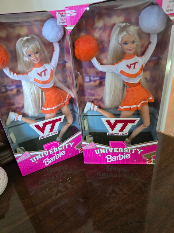 Va. TECH BARBIES NIB