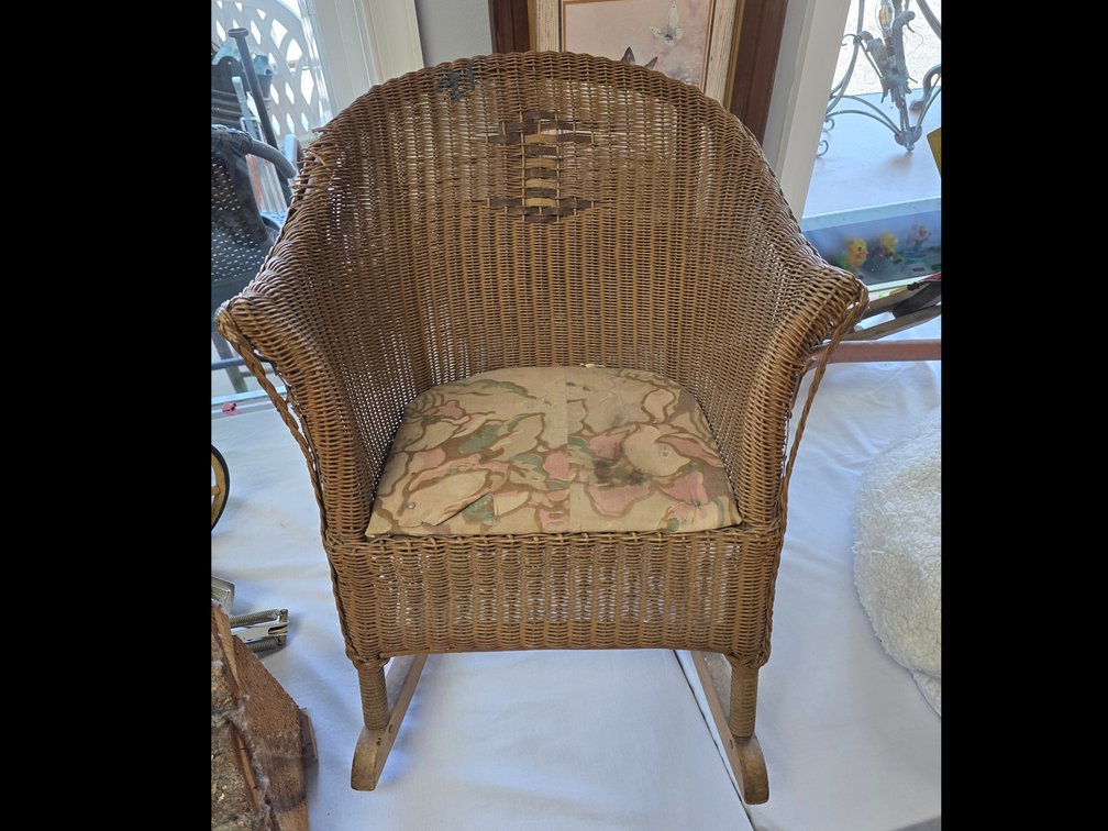 Child's vintage wicker rocker