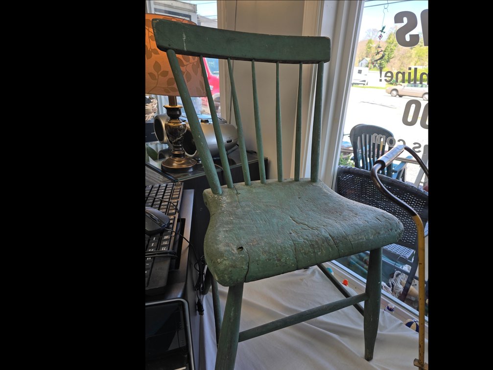 Primitive hand made straight chair