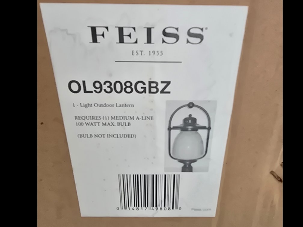 FEISS Outdoor lantern, PAIR (2)NEW IN BOX