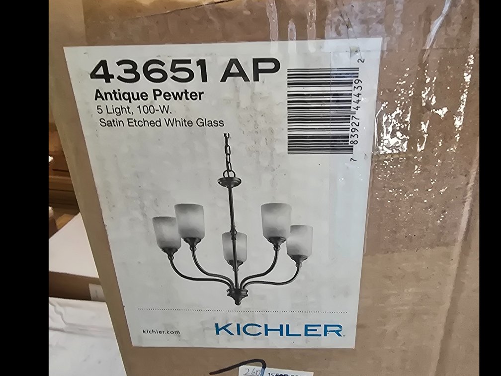 Kichler chandelier new in box, 