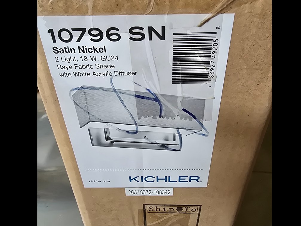 Kichler light, over bath sink