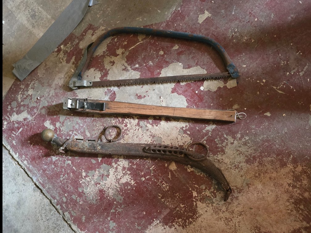 Horse harness, bow Saw, ect