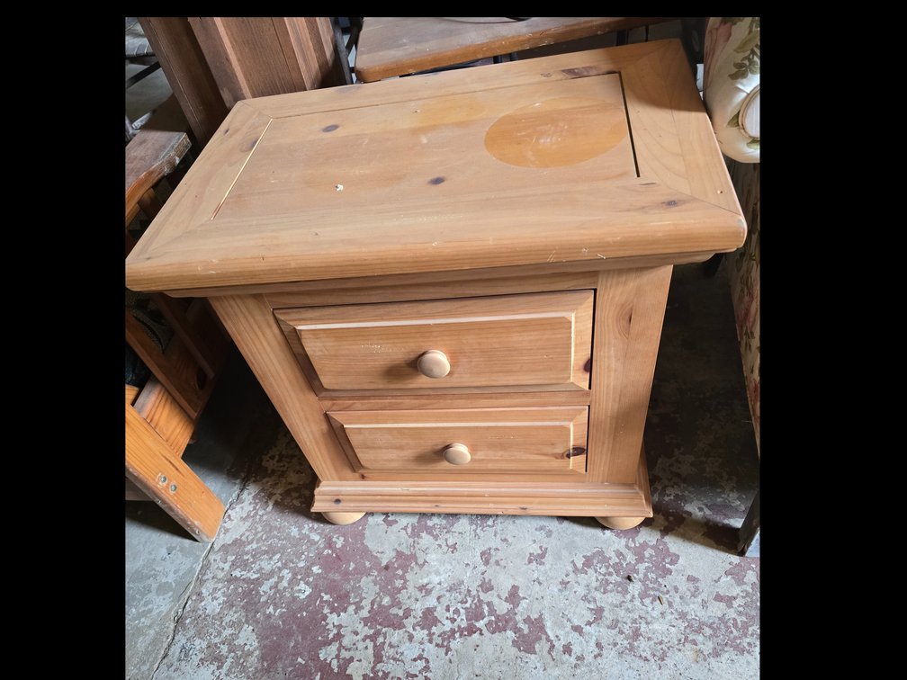 Knotty pine side table