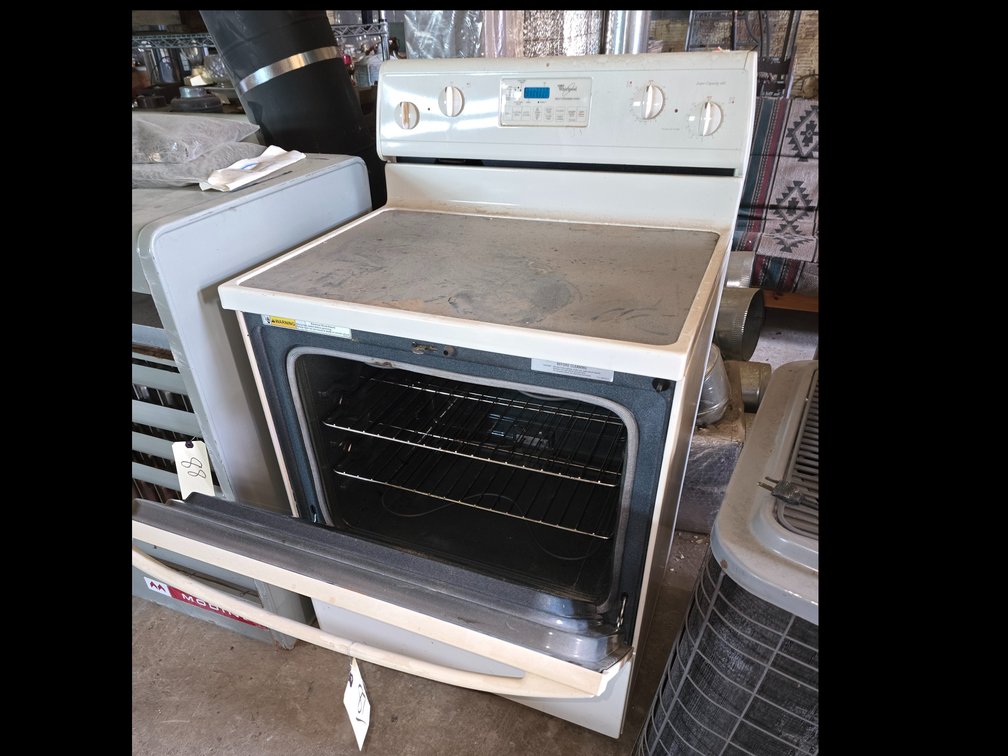 Whirlpool, glass top electric stove