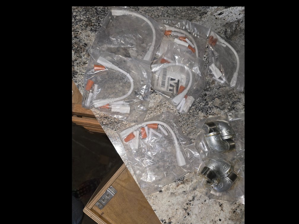 Nine,  three phase connectors. 2 -90 degree connectors