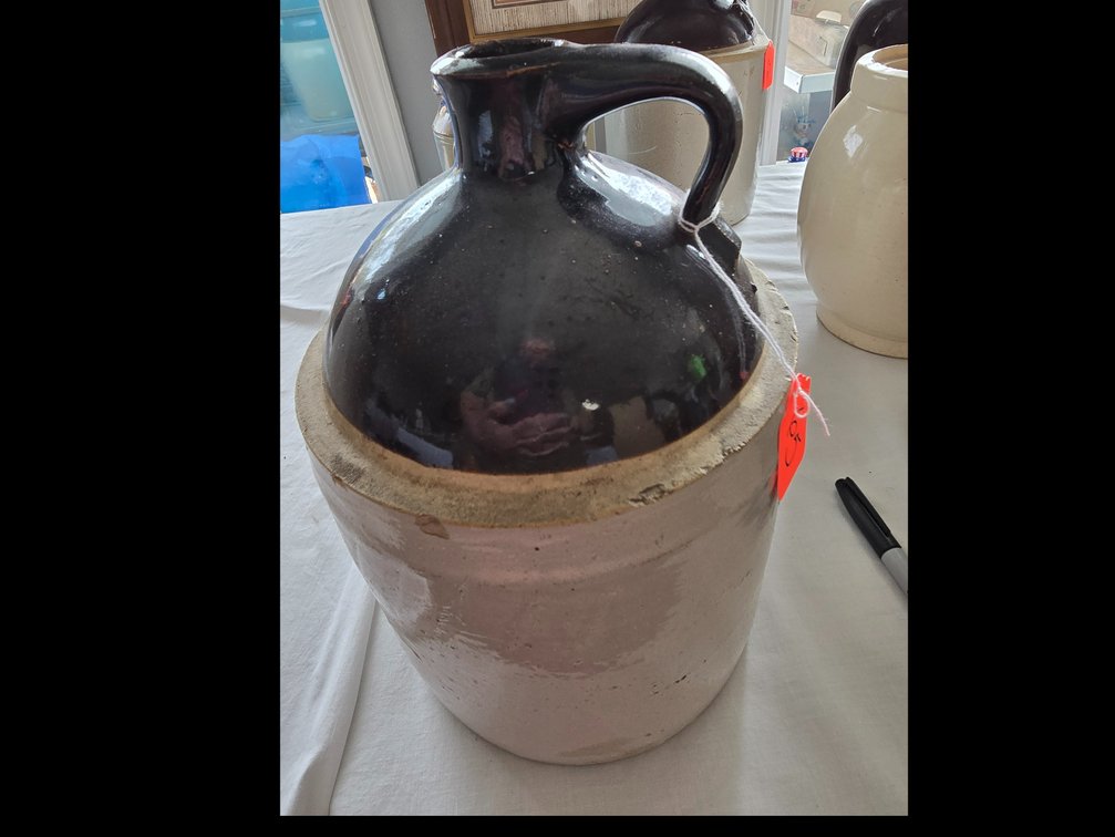 Salt glazed jug 10"