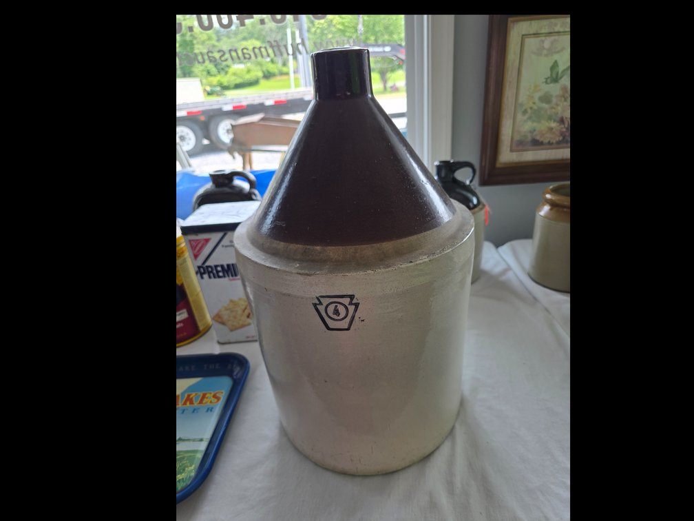 18" Salt glazed jug, nice