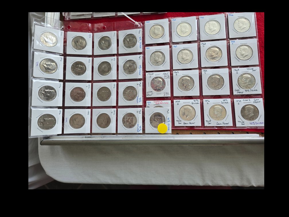 1965-1974, 1976, 1979 Kennedy Half dollars.