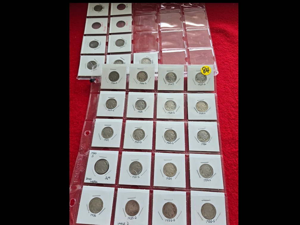 Buffalo nickels, 1926D- 1931S-D, 1934SD-1938