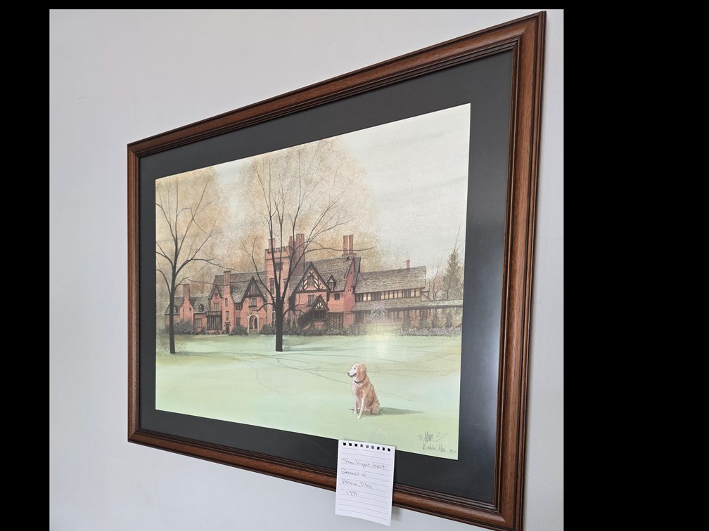Stan Hywet Hall & Gardens,  P. Buckley Moss print, 1991 RARE