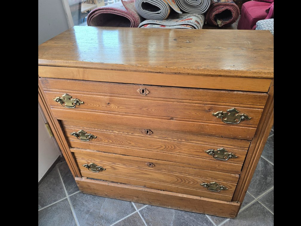 Three drawer oak dresser