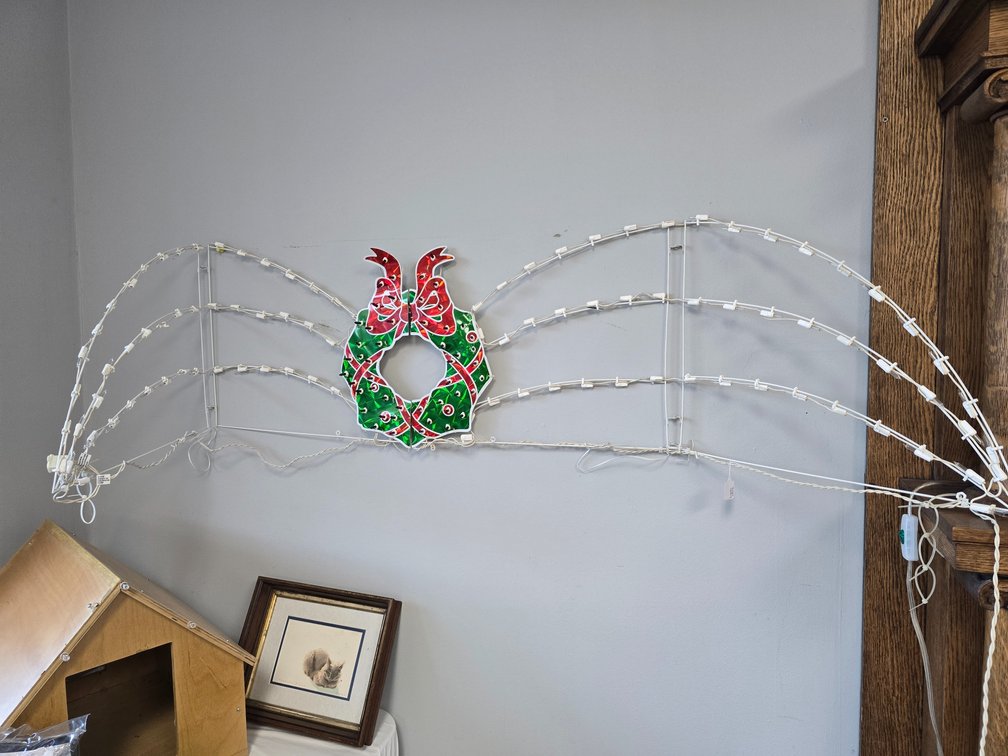 Large porch angel wings lighted