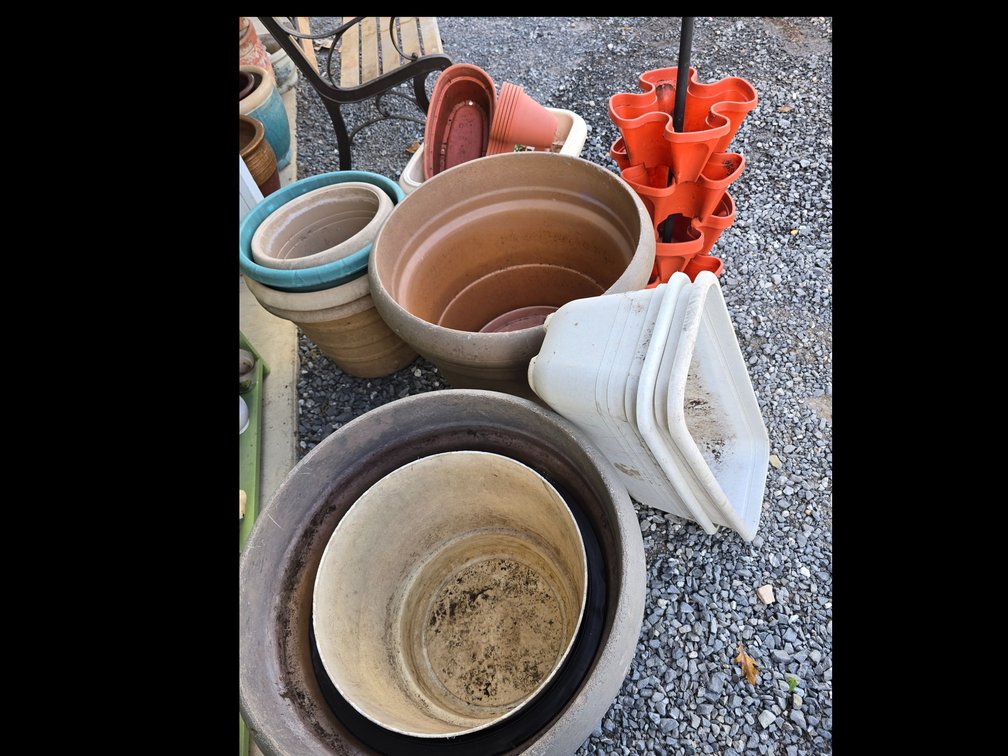 Appx. 14 plastic planters, all sizes