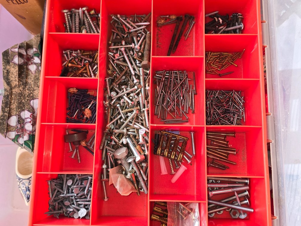 Box of misc. PLUS screw storage box
