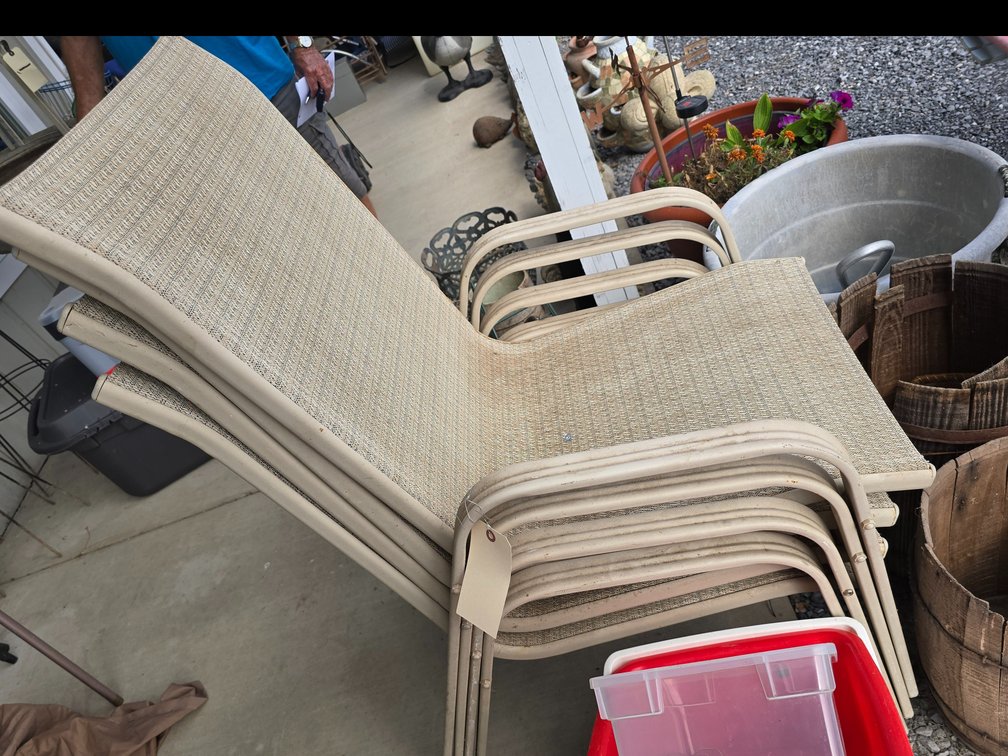 Four stacking chairs