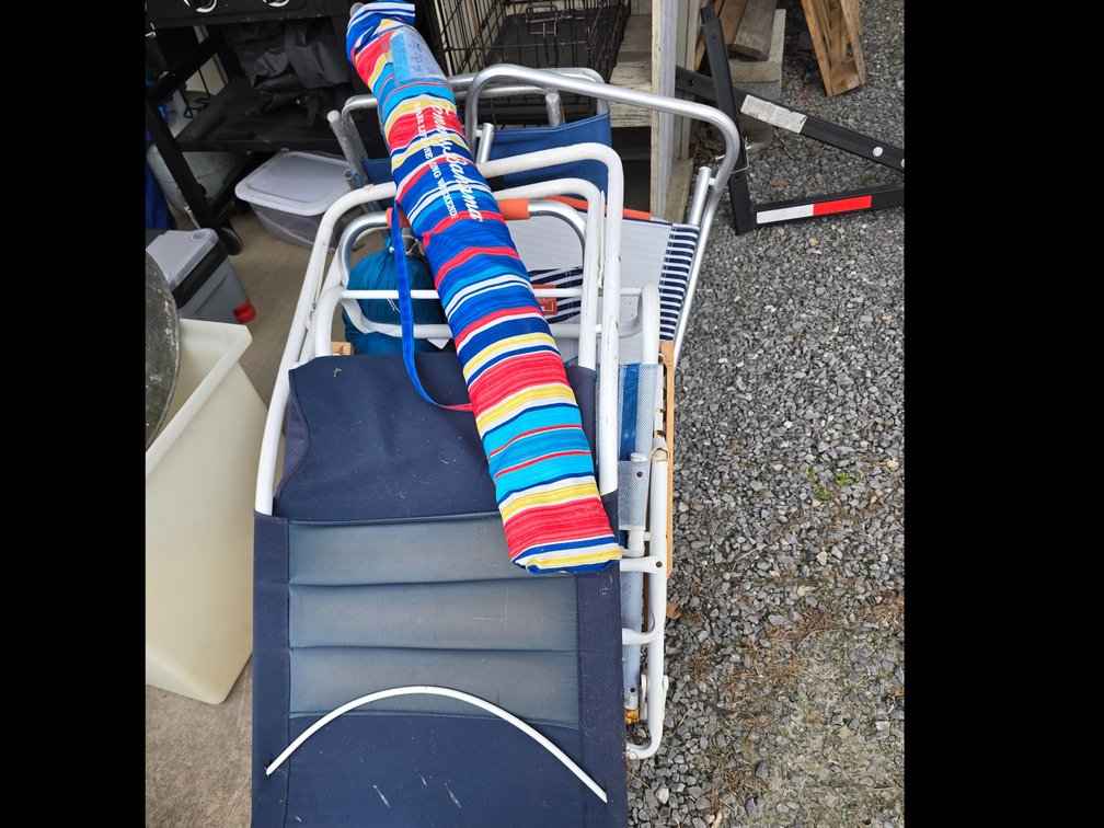 Beach chairs based umbrella