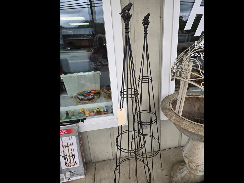 Iron yard art, pair