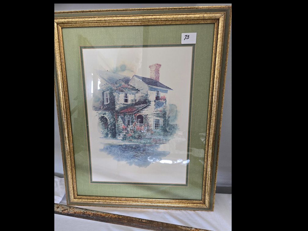 Double matted country home print
