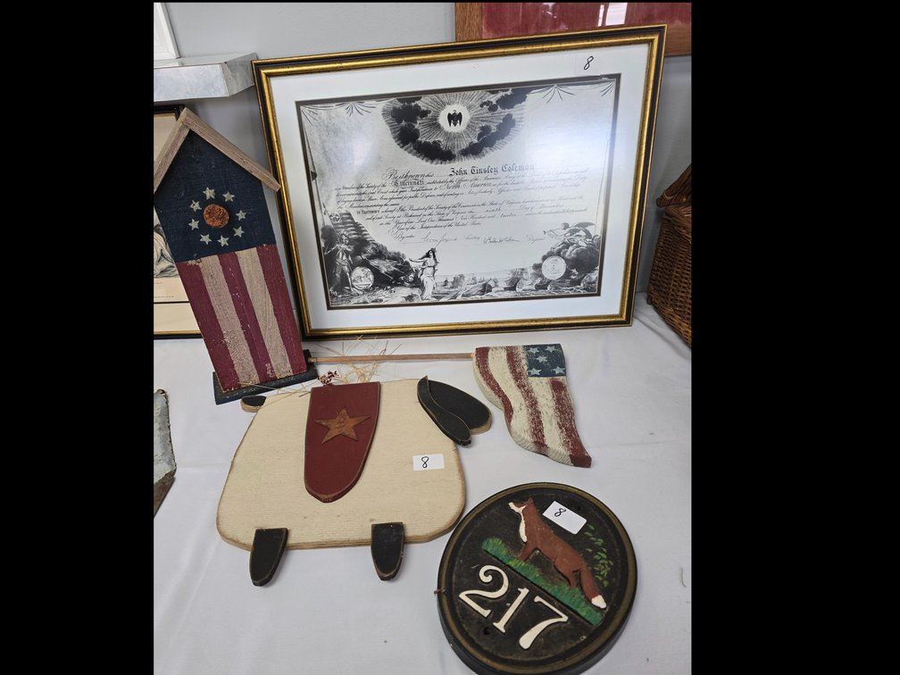 1912 framed resolution, and patriotic decor