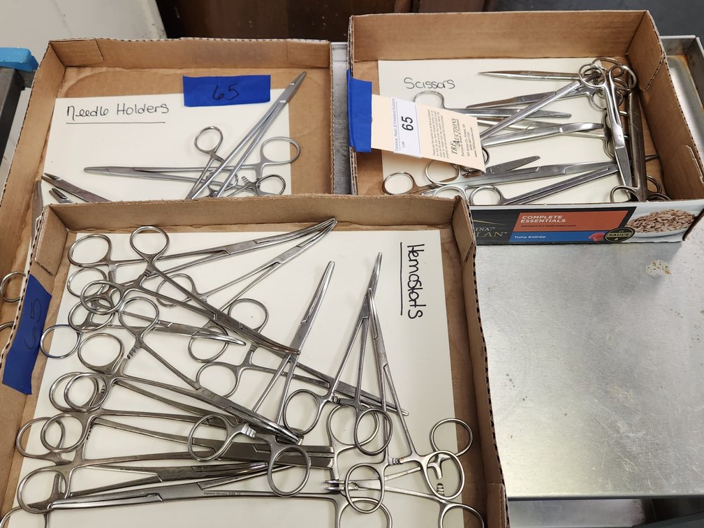 Surgical scissors, hemostats & needle holders