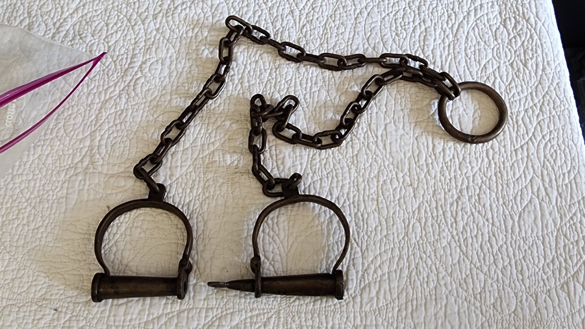 Antique Leg Shackles w/ key