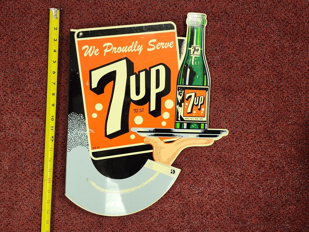 7-UP Porcelain Double Sided Flange Sign