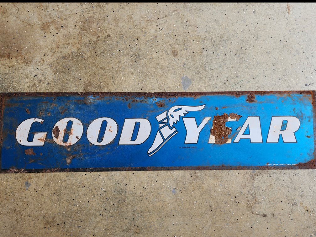 Goodyear double sided metal sign- Vintage
