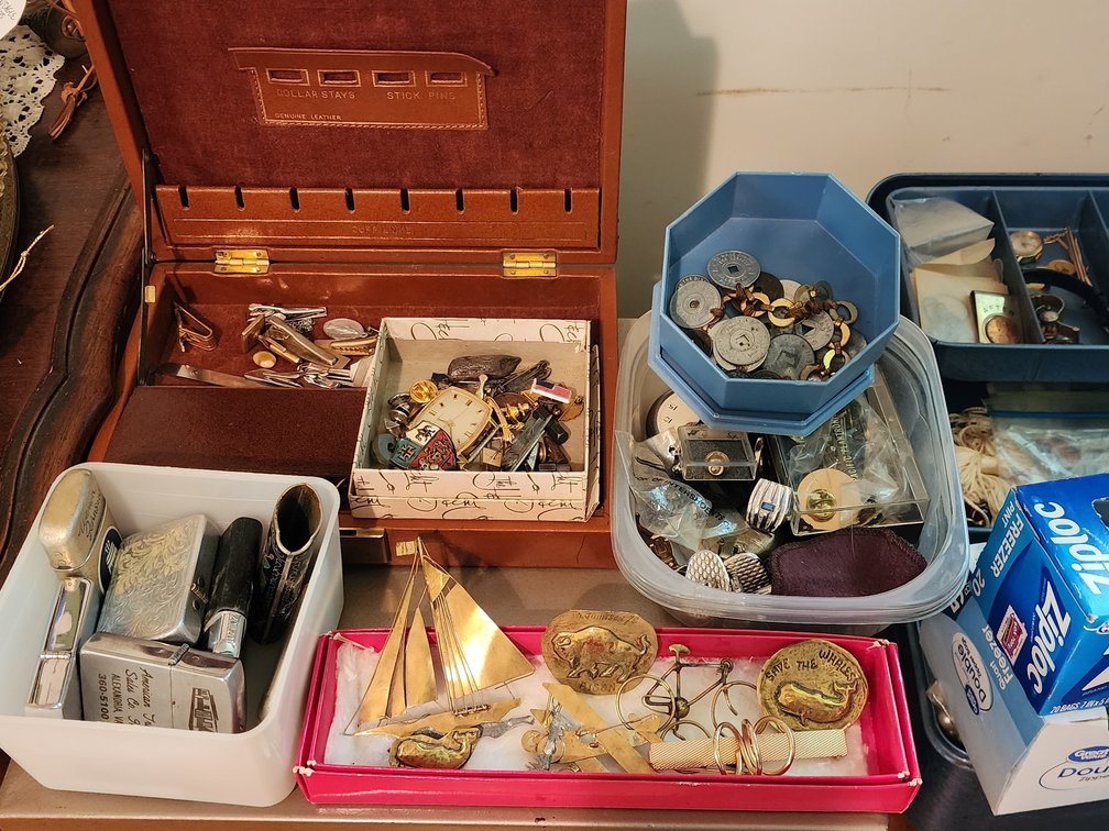 Men's jewelry collection with leather wrapped jewelry box