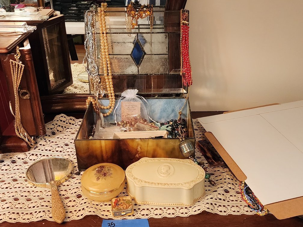 Jewelry in stained glass box