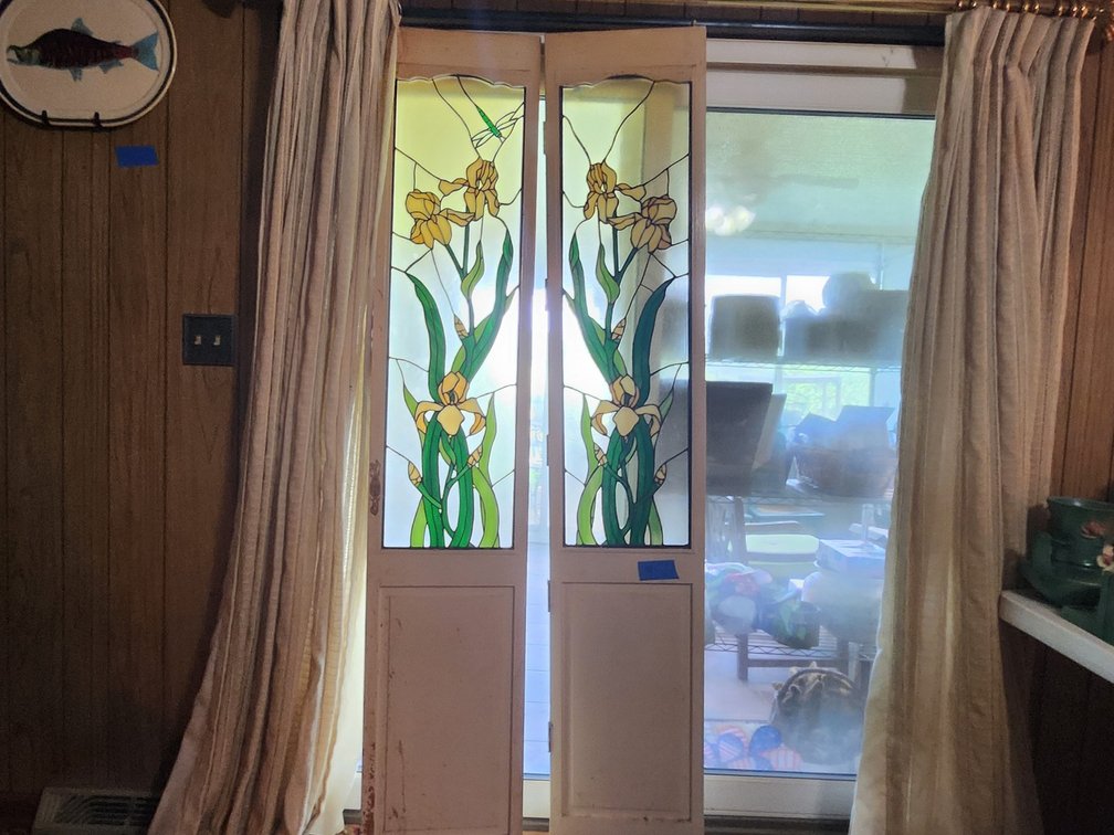 Stained glass paneled doors - handmade