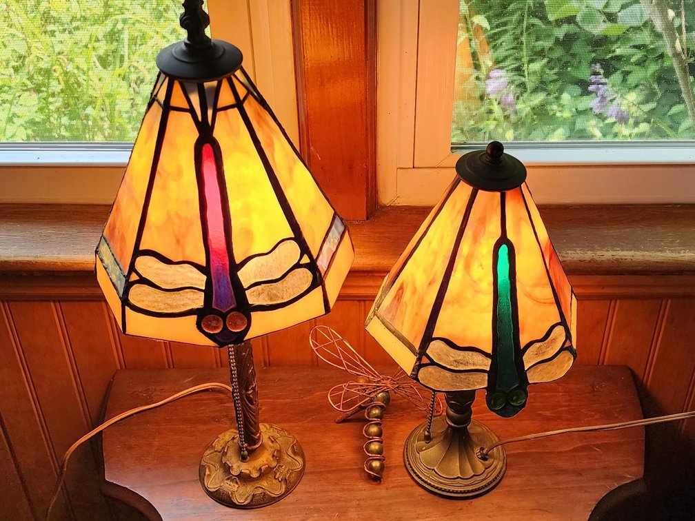 Table lamps- stain glass shades 
