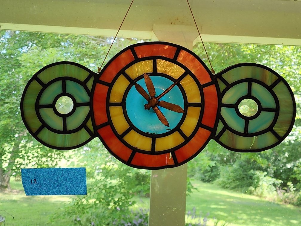 Hanging dragonfly stain glass- handmade 