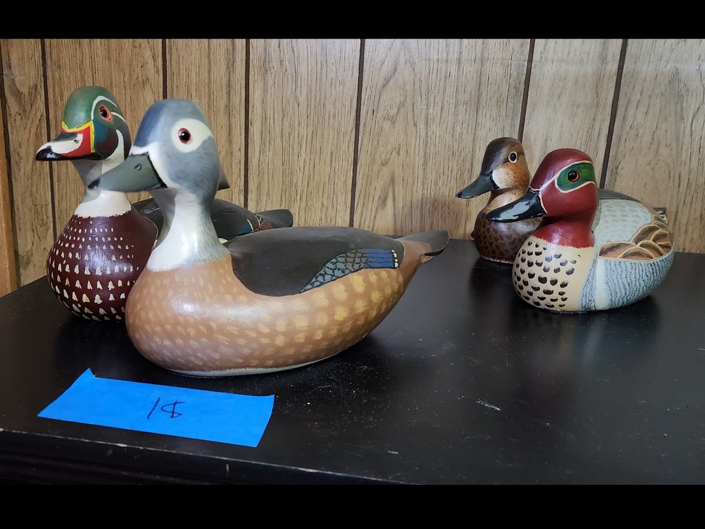 Handmade wooden duck decoys