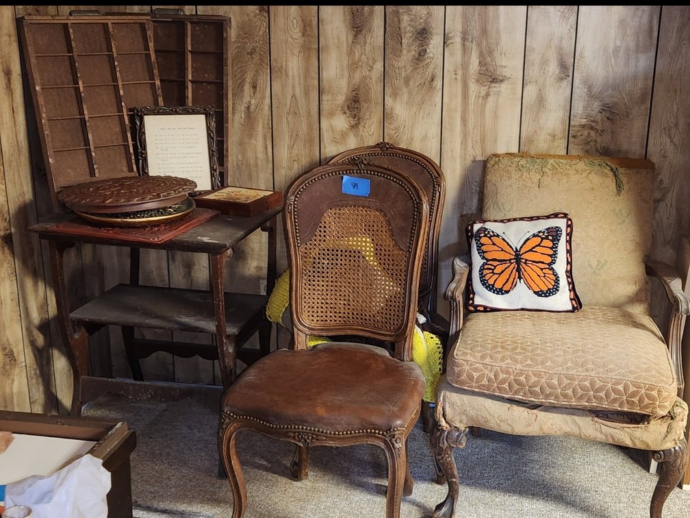 Chairs, table and trays