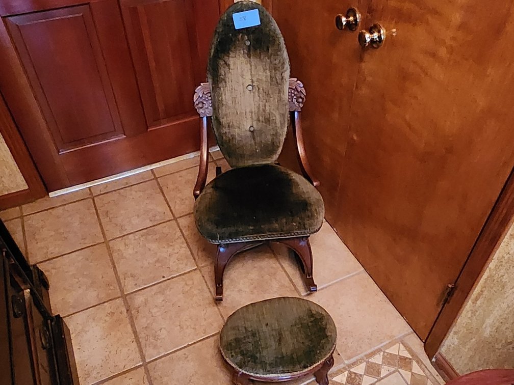 Antique Victorian upholstered rocking chair