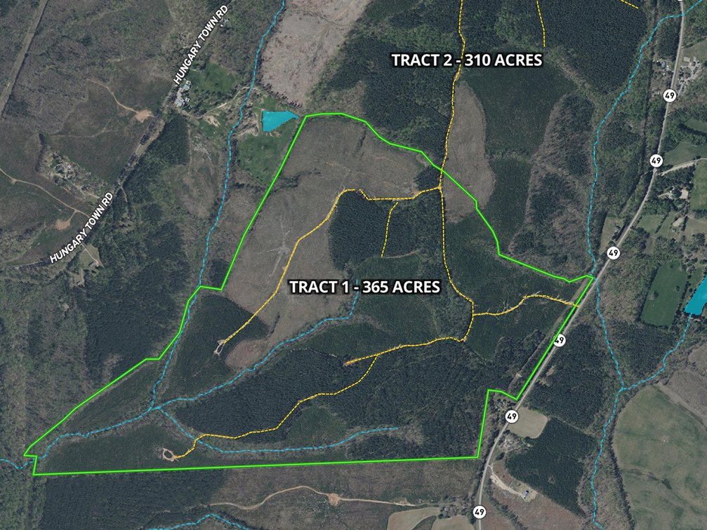Tr.1: +/-365 Acres on Rt.49. Bidding is PER ACRE