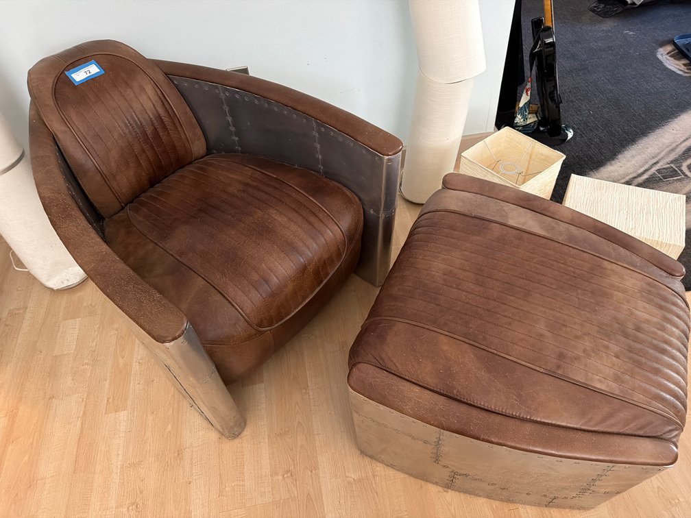 Leather Aviator Chair & Ottoman