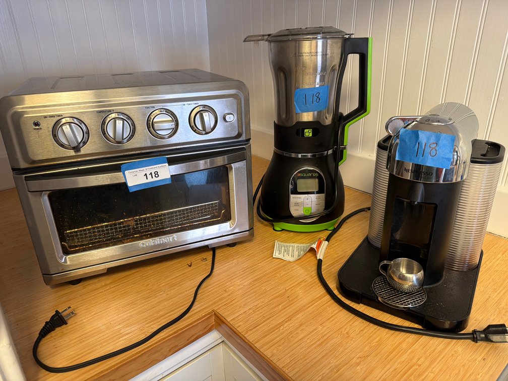 Coffee machine, Blender, and Toaster Oven