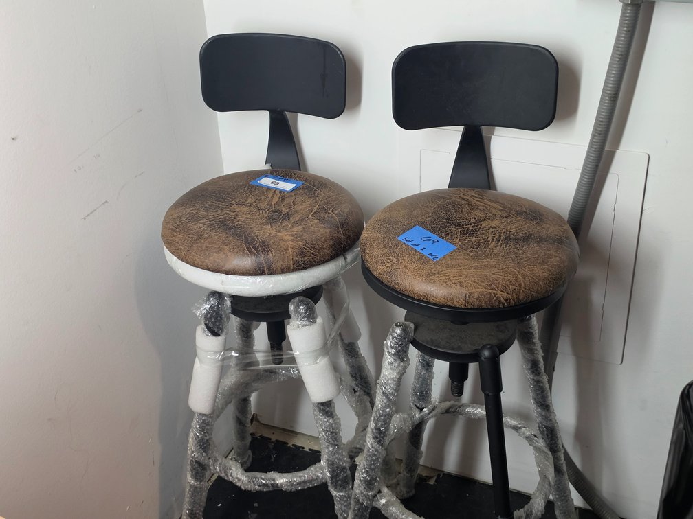 2 Leather Bar Chairs