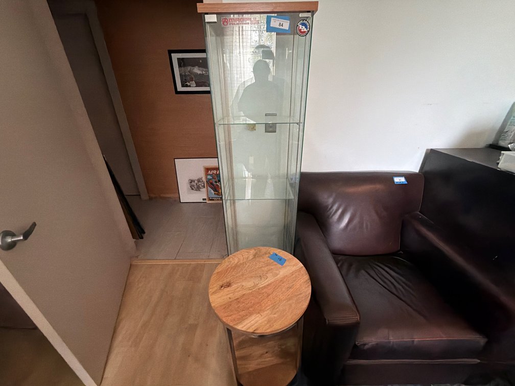 Glass Display Case and Side Table