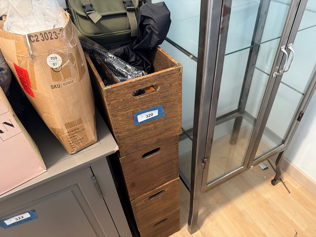 Wooden Boxes and Contents