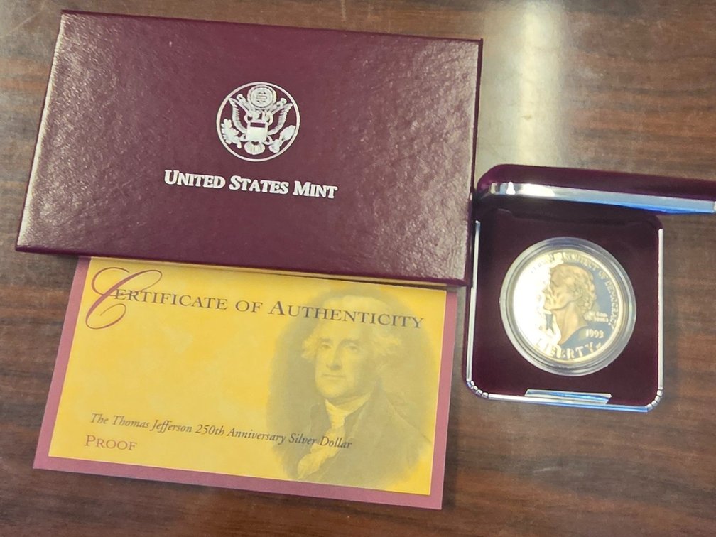 1993 Thomas Jefferson Proof Silver Dollar