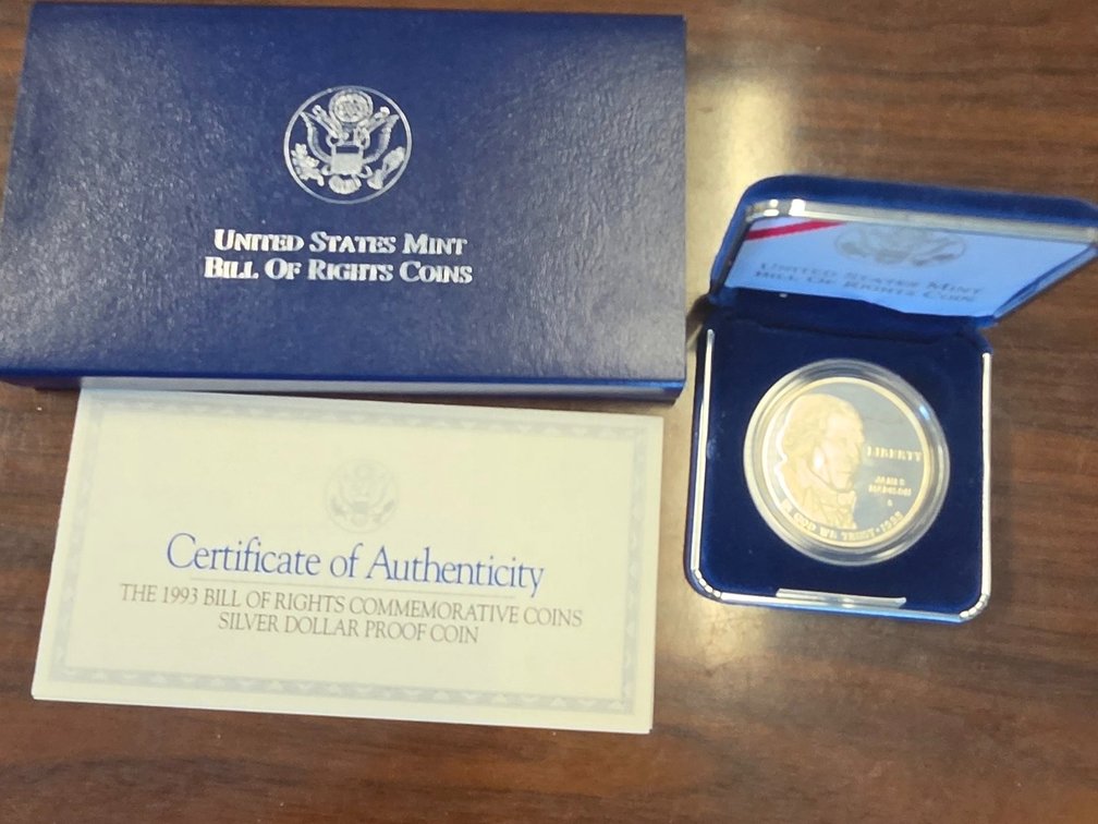 1993 Bill of Rights Proof Silver Dollar