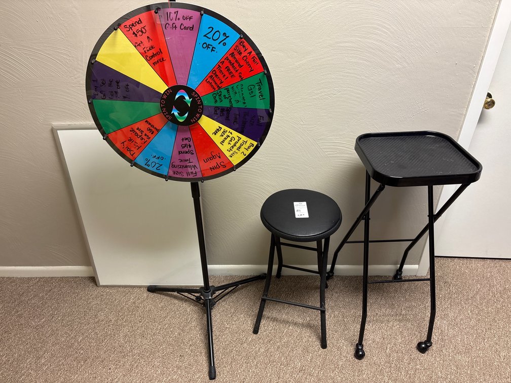 Spin To Win, Stool, Service Cart, Whiteboard