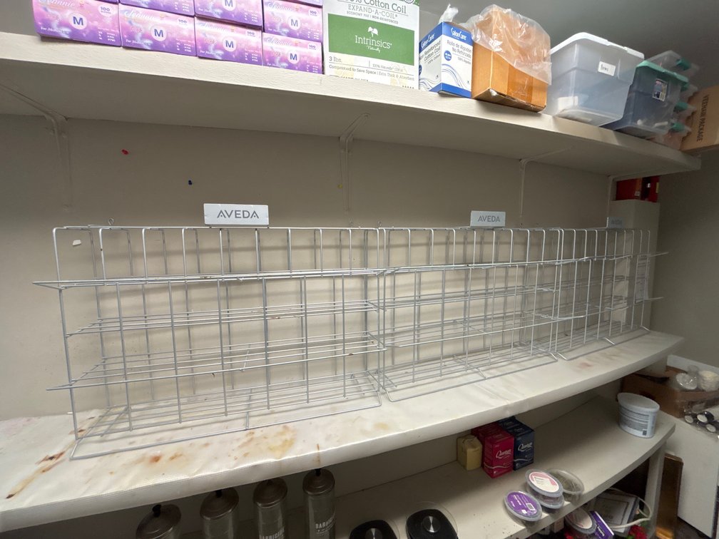 Aveda Product Shelves