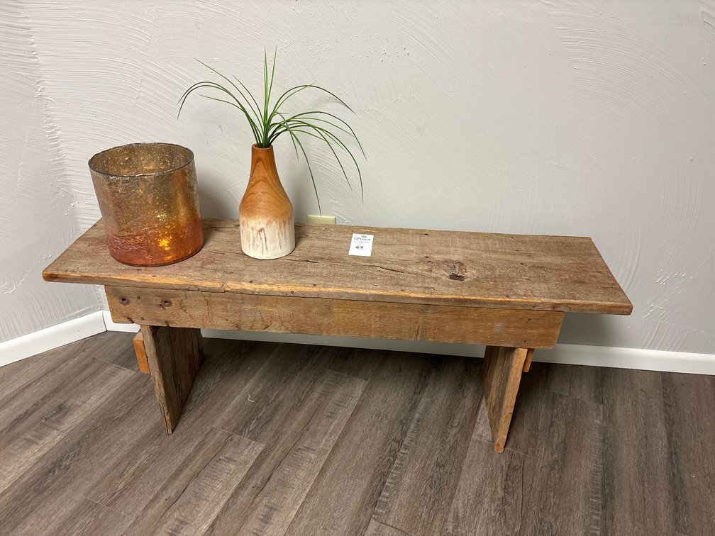 Wooden Bench & Decor
