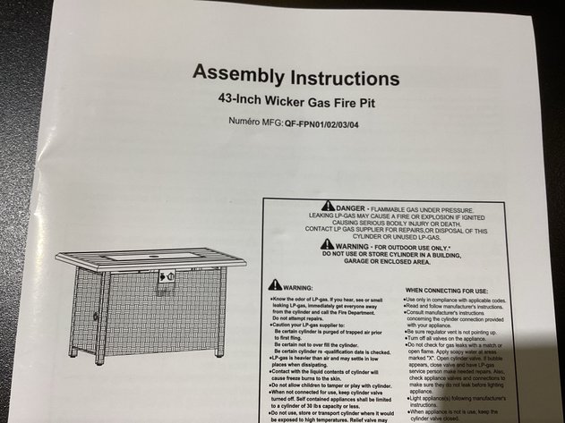 Image for Wicker Gas Fire Pit