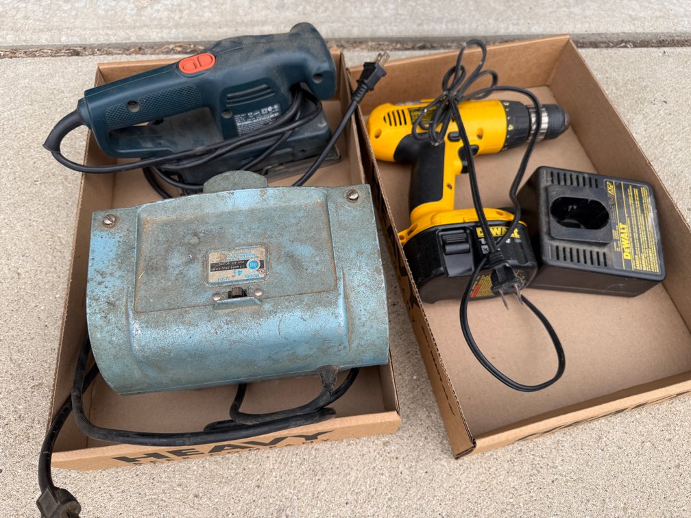 G- DeWalt Drill, Black & Decker Sander