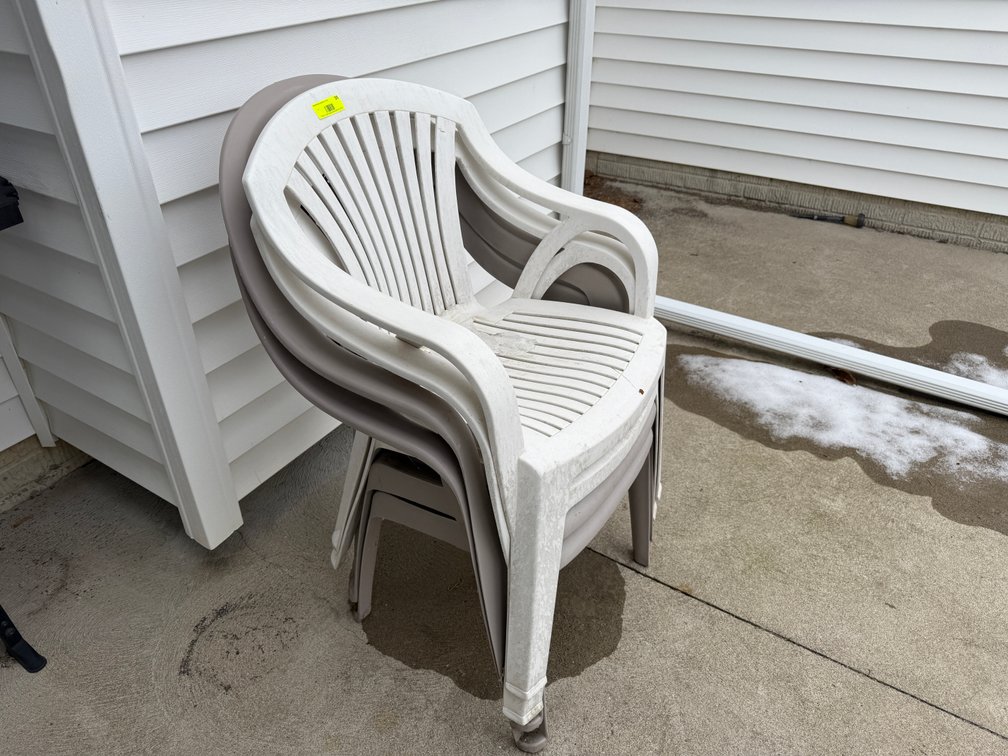 S- (4) Plastic Outdoor Chairs